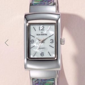 Faux abalone inlay cuff watch